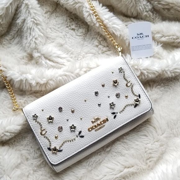 🍒NWT🍒 COACH LEATHER CRYSTAL STARS CROSSBODY - Picture 5 of 5